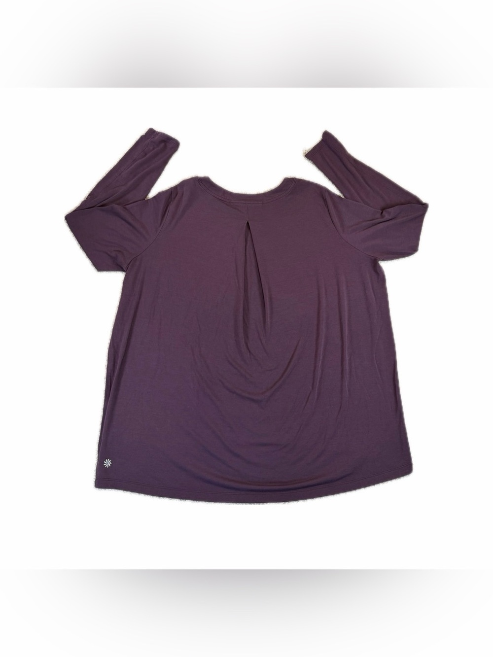 Athleta Womens Stratus II Top SZ M  Long Sleeve Purple/Maroon Pullover Oversized - Picture 2 of 8